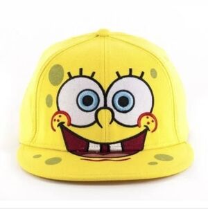 Sponge Bob Square Pants Wool Blend Flat Bill Hat Sz M Fits M/L
